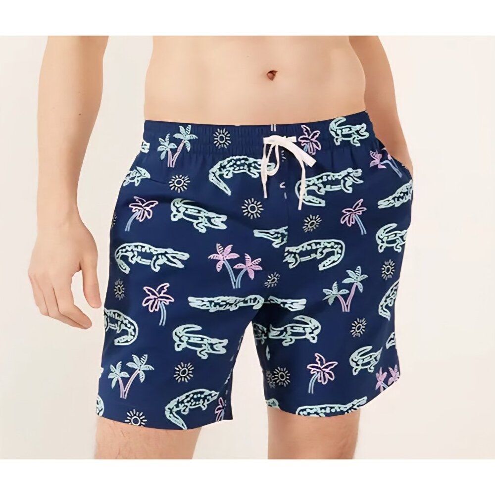 New CHUBBIES - XXL - The Neon Glades 7" Inseam Men's Swim Shorts Navy Alig Palms